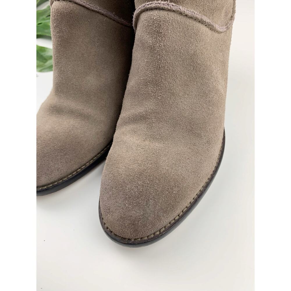 Steve Madden Milaan Ankle Boots Taupe Suede Block Heels Booties Women's 8.5 - Picture 2 of 12